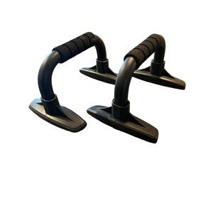 Abdominal Exercise Set of 2 Bars Black Fitness Muscle Grip Training Unisex Gym